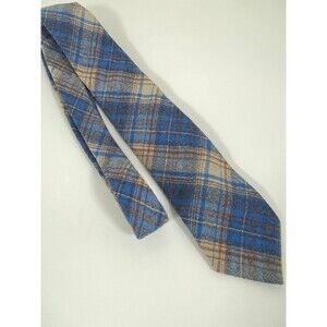Pendleton 100% Virgin Wool Blue Plaid Neck Tie Classic Wool Menswear